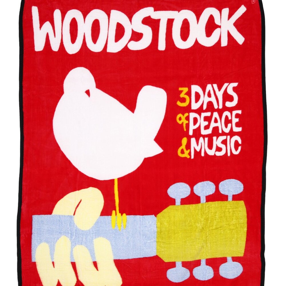 Woodstock 1969 Blanket ~ Officially Licensed ~ 50" x 60" ~ Brand New!